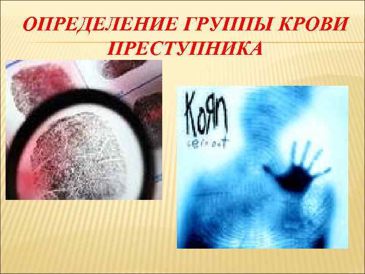 ОПРЕДЕЛЕНИЕ ГРУППЫ КРОВИ ПРЕСТУПНИКА 