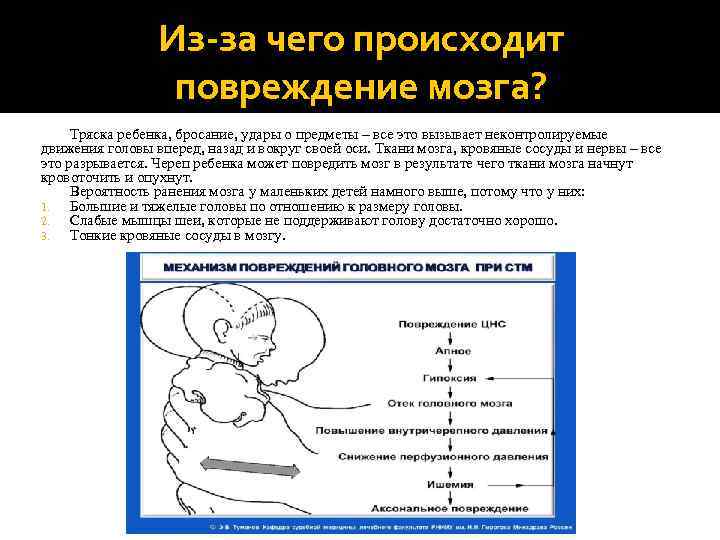 Из-за чего происходит повреждение мозга? Тряска ребенка, бросание, удары о предметы – все это