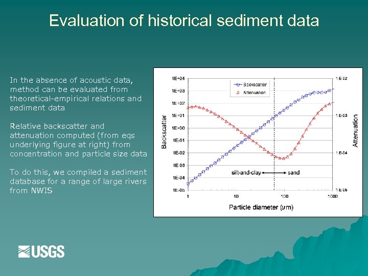 Evaluation of historical sediment data In the absence of acoustic data, method can be