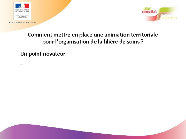 Comment mettre en place une animation territoriale pour l’organisation de la filière de soins