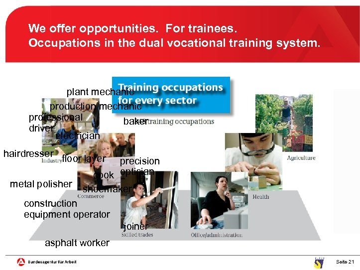 We offer opportunities. For trainees. Occupations in the dual vocational training system. plant mechanic