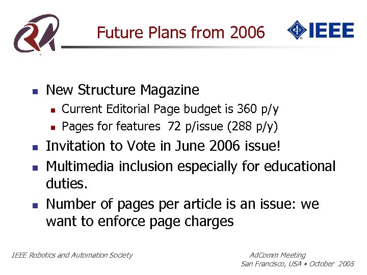 Future Plans from 2006 n New Structure Magazine n n n Current Editorial Page