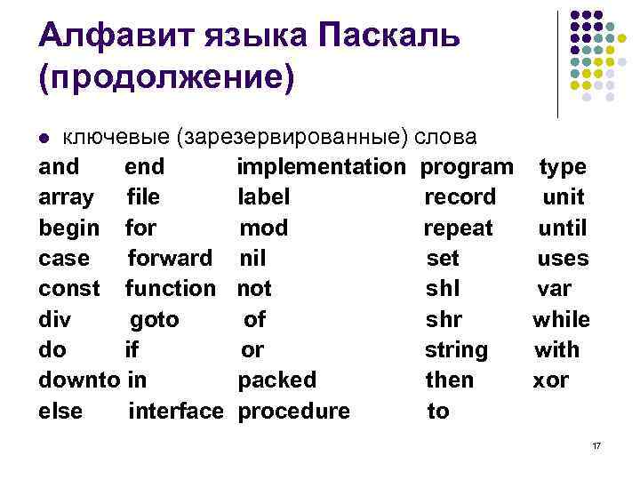 Паскаль руководство для пользователя и описание языка