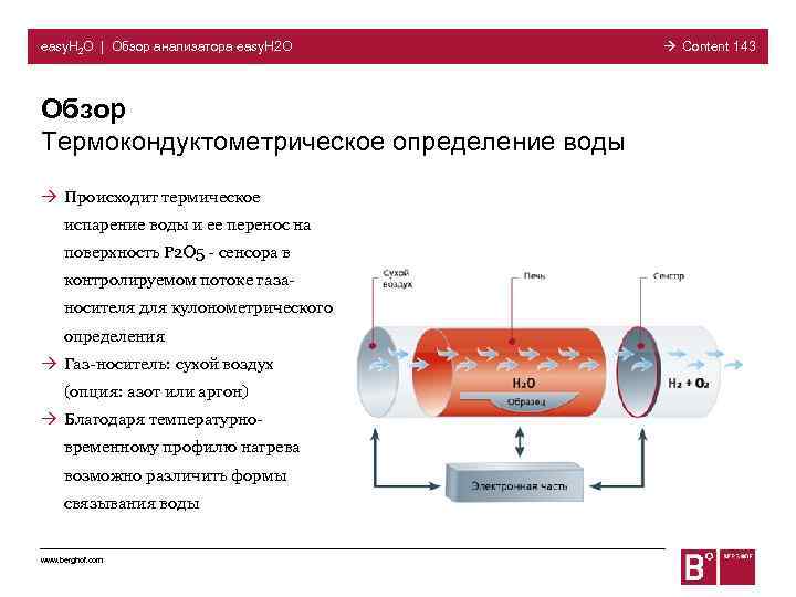 easy. H 2 O | Обзор анализатора easy. H 2 O Обзор Термокондуктометрическое определение