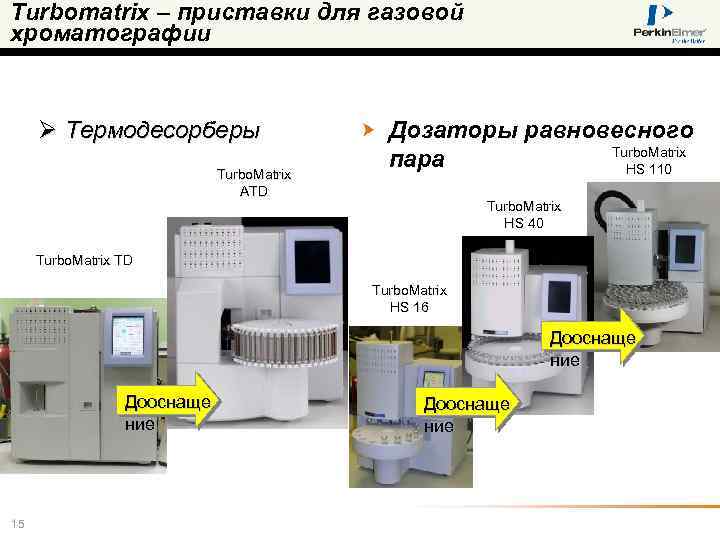 Turbomatrix – приставки для газовой хроматографии Ø Термодесорберы Turbo. Matrix ATD Дозаторы равновесного Turbo.