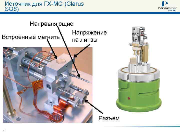 Источник для ГХ-МС (Clarus SQ 8) Направляющие Напряжение Встроенные магниты на линзы Разъём 52