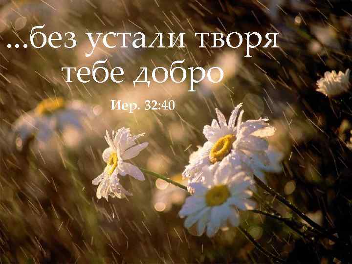. . . без устали творя тебе добро Иер. 32: 40 