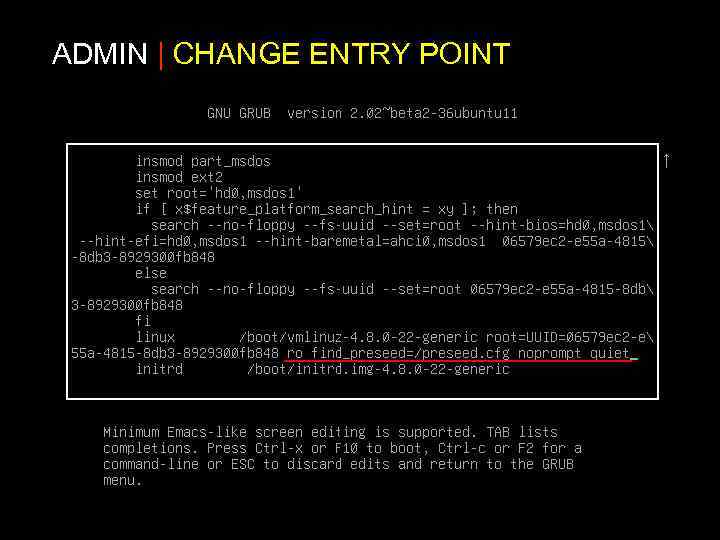 ADMIN | CHANGE ENTRY POINT 