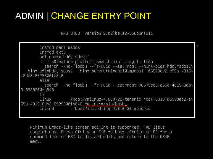 ADMIN | CHANGE ENTRY POINT 