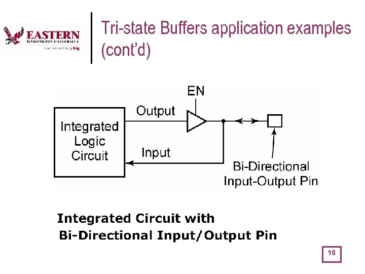 Tri-state Buffers application examples (cont’d) 16 