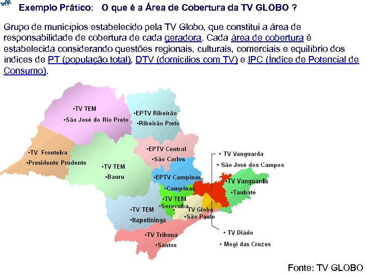 Exemplo Prático: O que é a Área de Cobertura da TV GLOBO ? Grupo