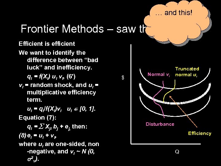 … and this! Frontier Methods – saw these before Efficient is efficient We want
