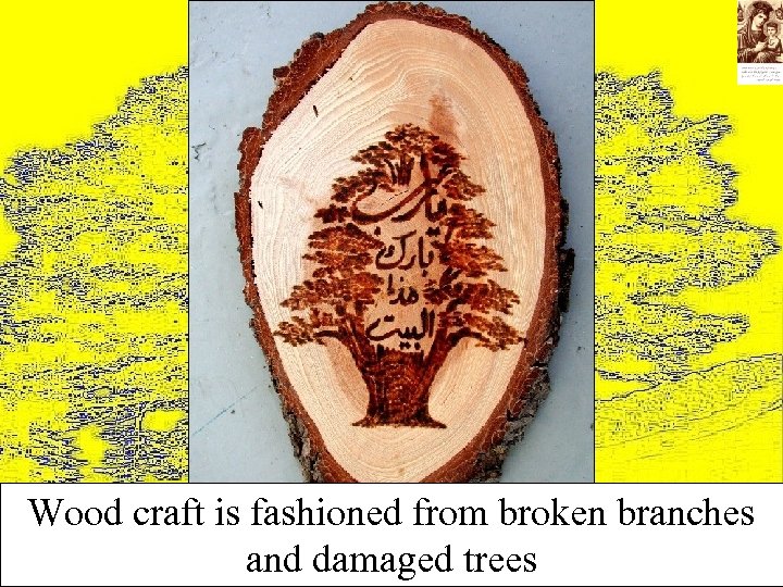 Wood craft is fashioned from broken branches and damaged trees 
