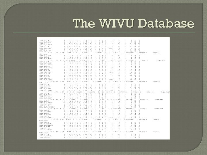 The WIVU Database 