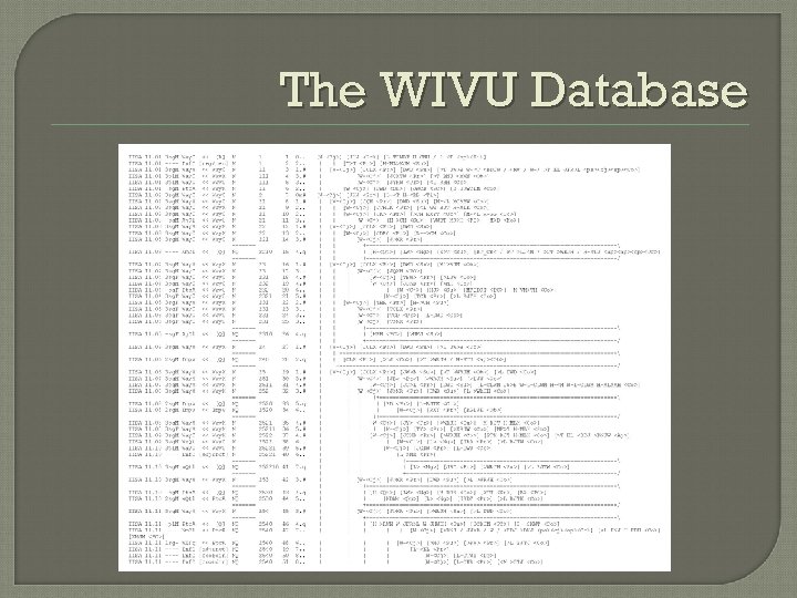 The WIVU Database 