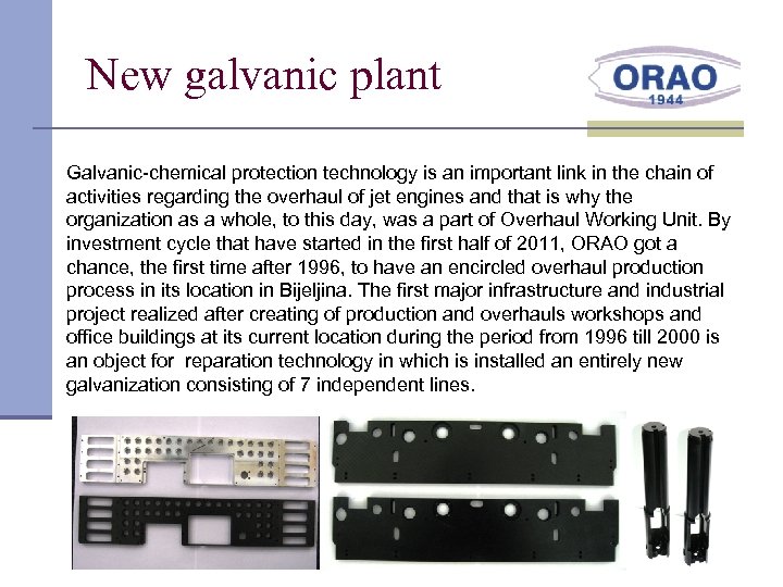 New galvanic plant Galvanic-chemical protection technology is an important link in the chain of