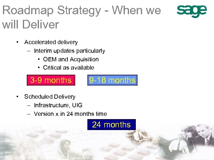 Roadmap Strategy - When we will Deliver • Accelerated delivery – Interim updates particularly