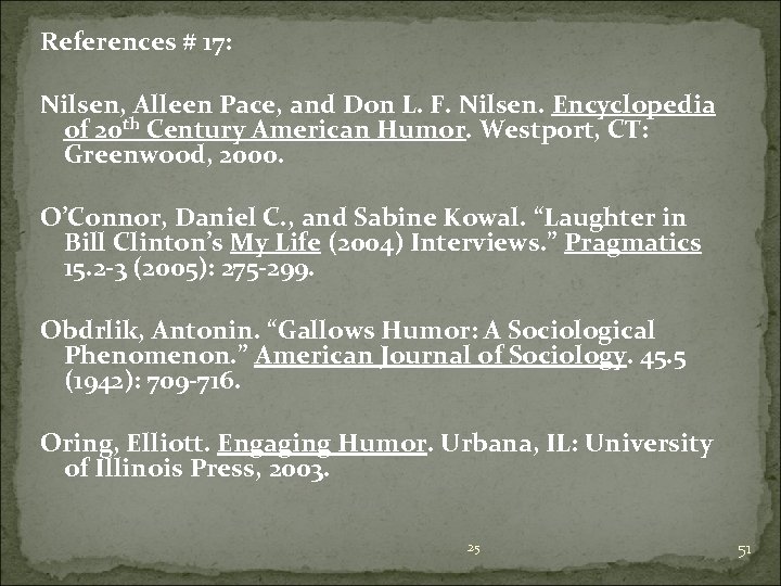 References # 17: Nilsen, Alleen Pace, and Don L. F. Nilsen. Encyclopedia of 20