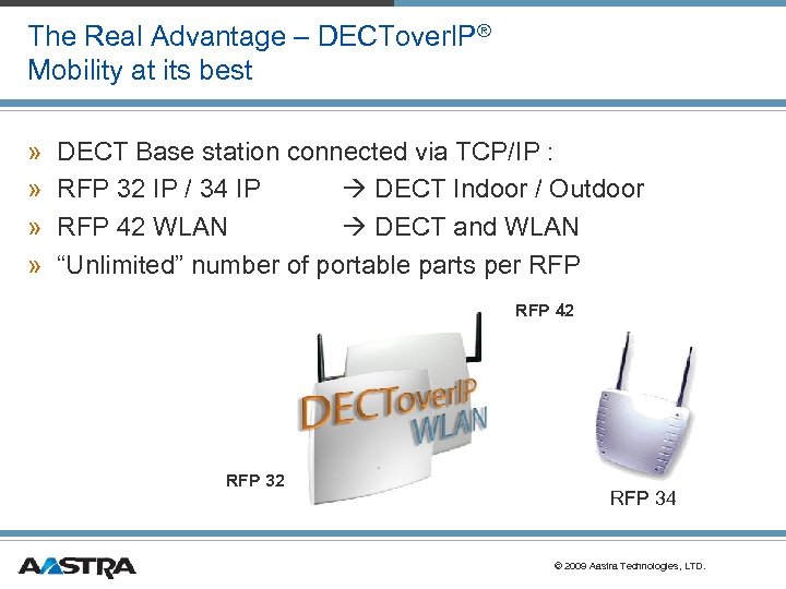 The Real Advantage – DECTover. IP® Mobility at its best » » DECT Base