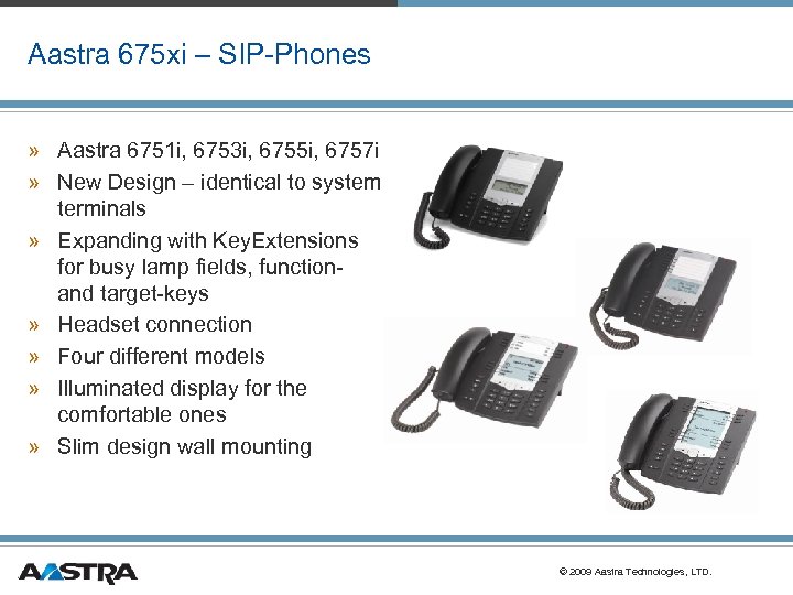 Aastra 675 xi – SIP-Phones » Aastra 6751 i, 6753 i, 6755 i, 6757