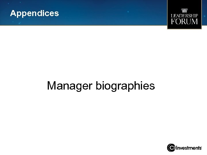 Appendices Manager biographies 