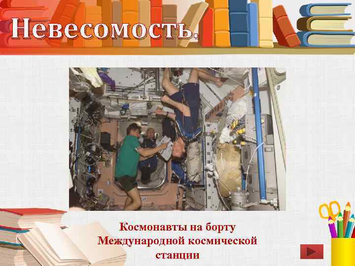 Невесомость. Космонавты на борту Международной космической станции 