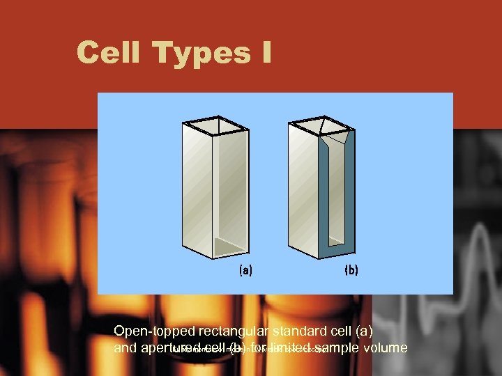 Cell Types I Open-topped rectangular standard cell (a) Fundamentals of modern UV-visible spectroscopy and