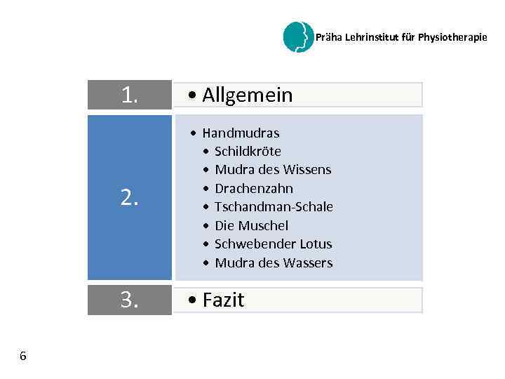 Präha Lehrinstitut für Physiotherapie 1. 2. • Handmudras • Schildkröte • Mudra des Wissens