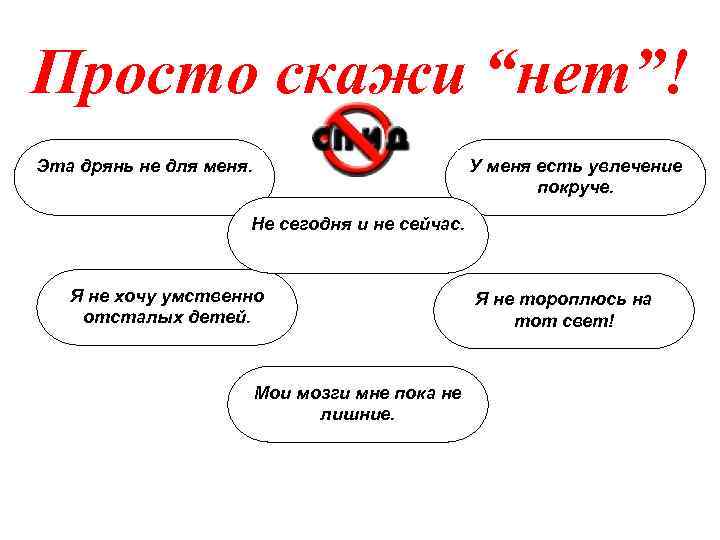 Просто скажи “нет”! Эта дрянь не для меня. У меня есть увлечение покруче. Не