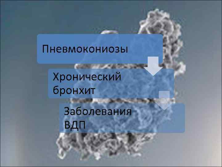 Пневмокониозы Хронический бронхит Заболевания ВДП 