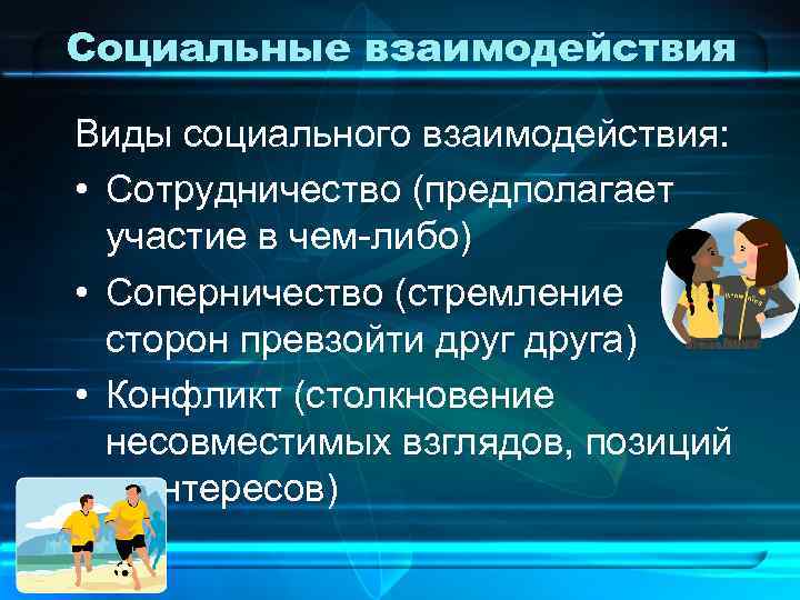 Виды социального взаимодействия презентация