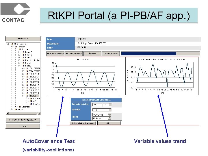 CONTAC Rt. KPI Portal (a PI-PB/AF app. ) Auto. Covariance Test (variability-oscillations) Variable values