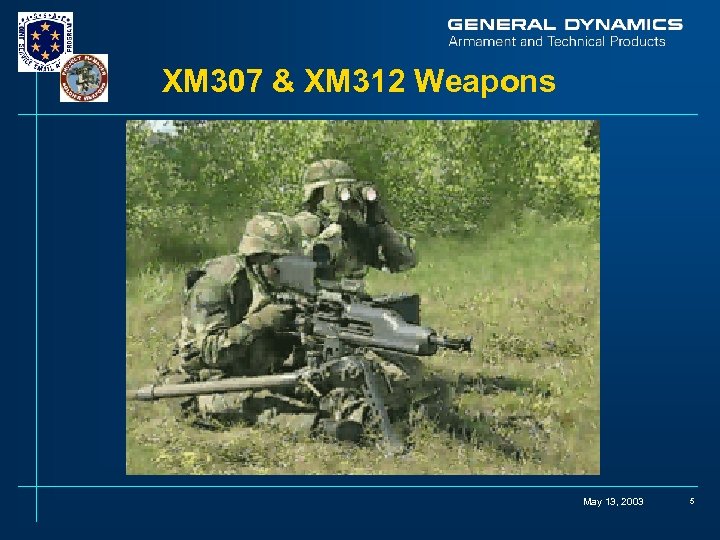 XM 307 & XM 312 Weapons May 13, 2003 5 