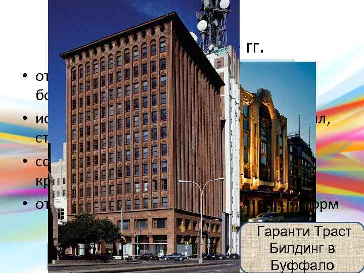 Модерн 1890 -е — 1910 -е гг. • отказ от прямых линий и углов