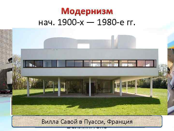 Модернизм нач. 1900 -х — 1980 -е гг. • использование самых современных строительных материалов