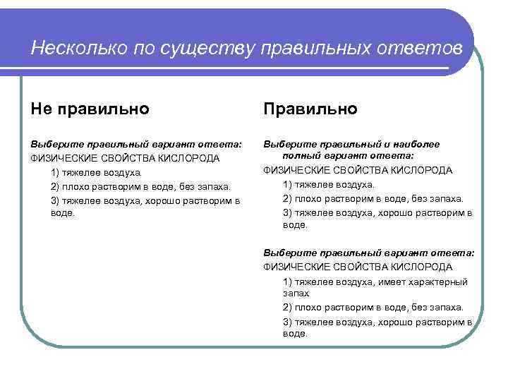 Несколько по существу правильных ответов Не правильно Правильно Выберите правильный вариант ответа: ФИЗИЧЕСКИЕ СВОЙСТВА