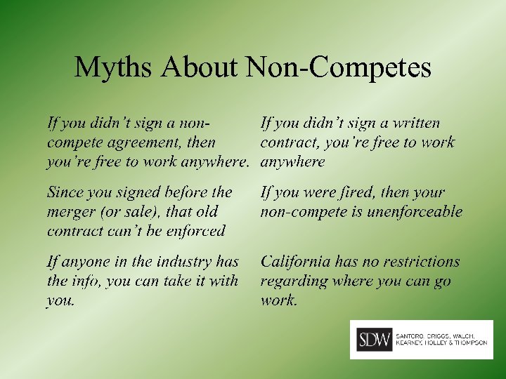 Myths About Non-Competes 