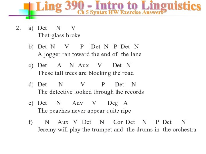 Ch 5 Syntax HW Exercise Answers 