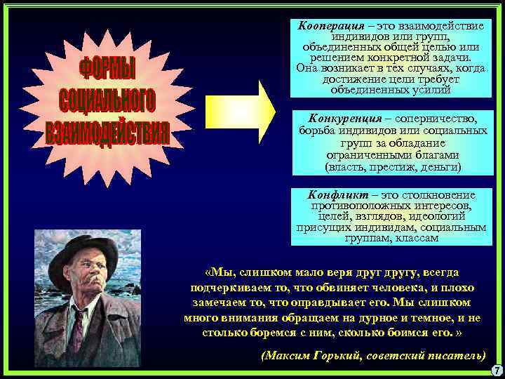 Кооперация – это взаимодействие индивидов или групп, объединенных общей целью или решением конкретной задачи.