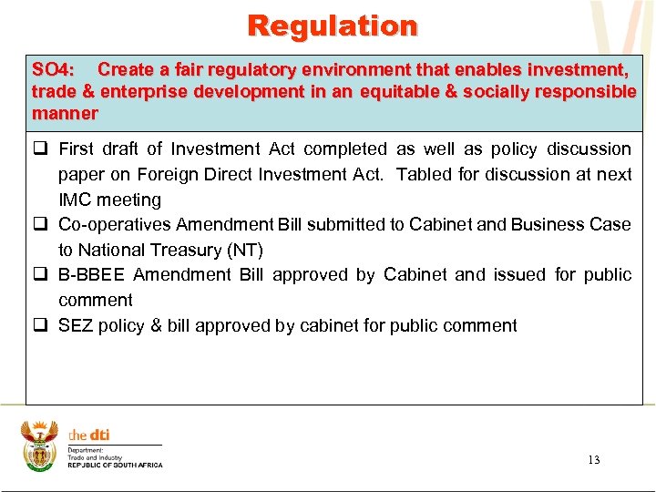 Regulation SO 4: Create a fair regulatory environment that enables investment, trade & enterprise