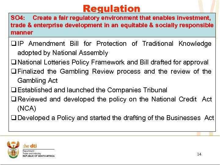 Regulation SO 4: Create a fair regulatory environment that enables investment, trade & enterprise