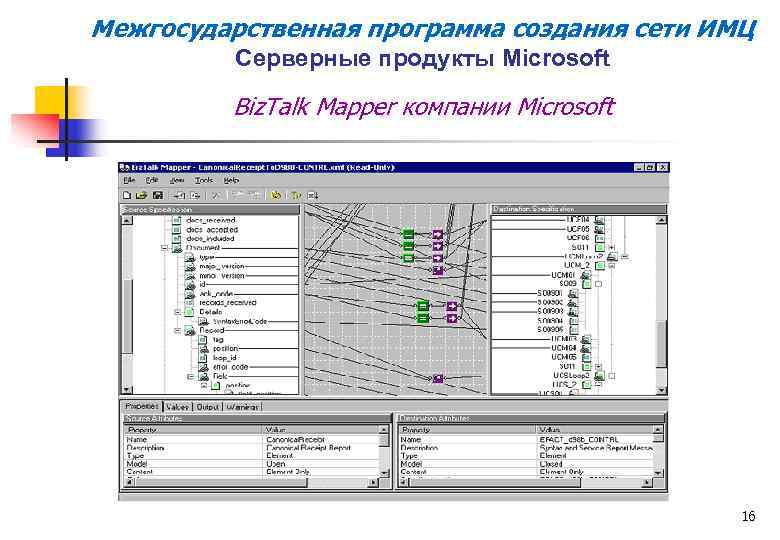 Межгосударственная программа создания сети ИМЦ Серверные продукты Microsoft Biz. Talk Mapper компании Microsoft 16