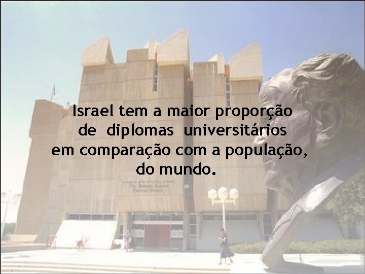 Israel tem a maior proporção de diplomas universitários em comparação com a população, do