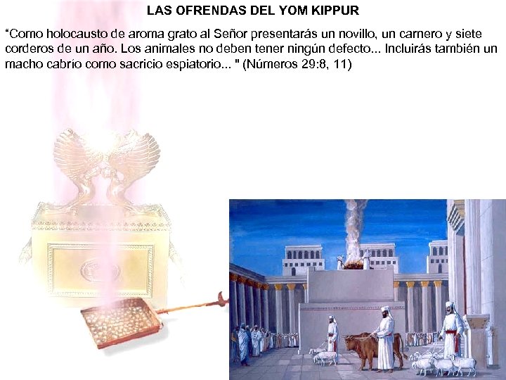 LAS OFRENDAS DEL YOM KIPPUR “Como holocausto de aroma grato al Señor presentarás un