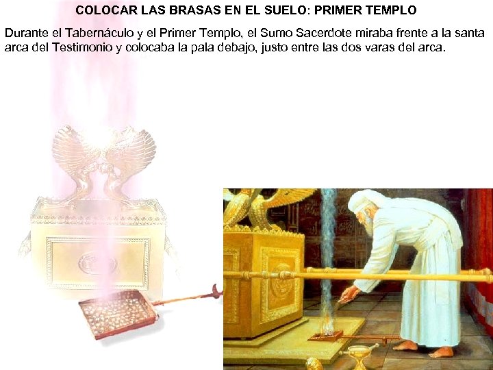 COLOCAR LAS BRASAS EN EL SUELO: PRIMER TEMPLO Durante el Tabernáculo y el Primer