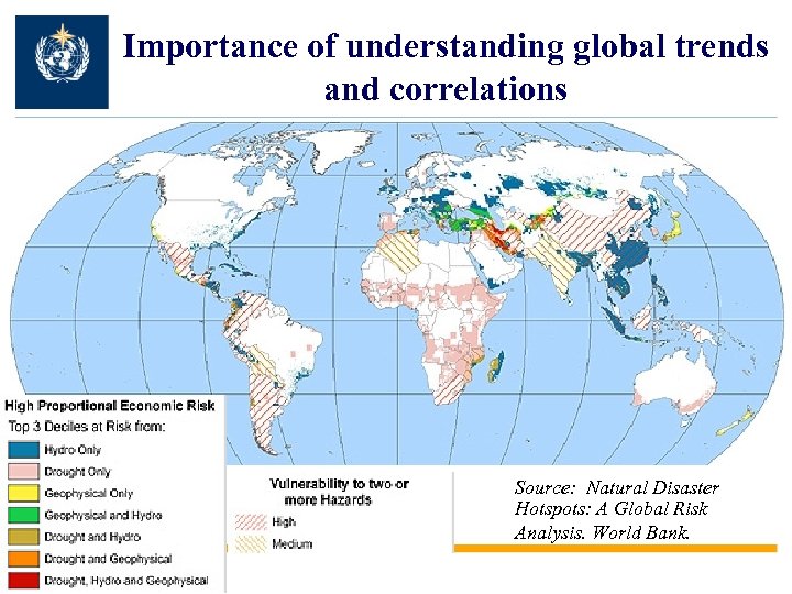 Importance of understanding global trends and correlations Source: Natural Disaster Hotspots: A Global Risk