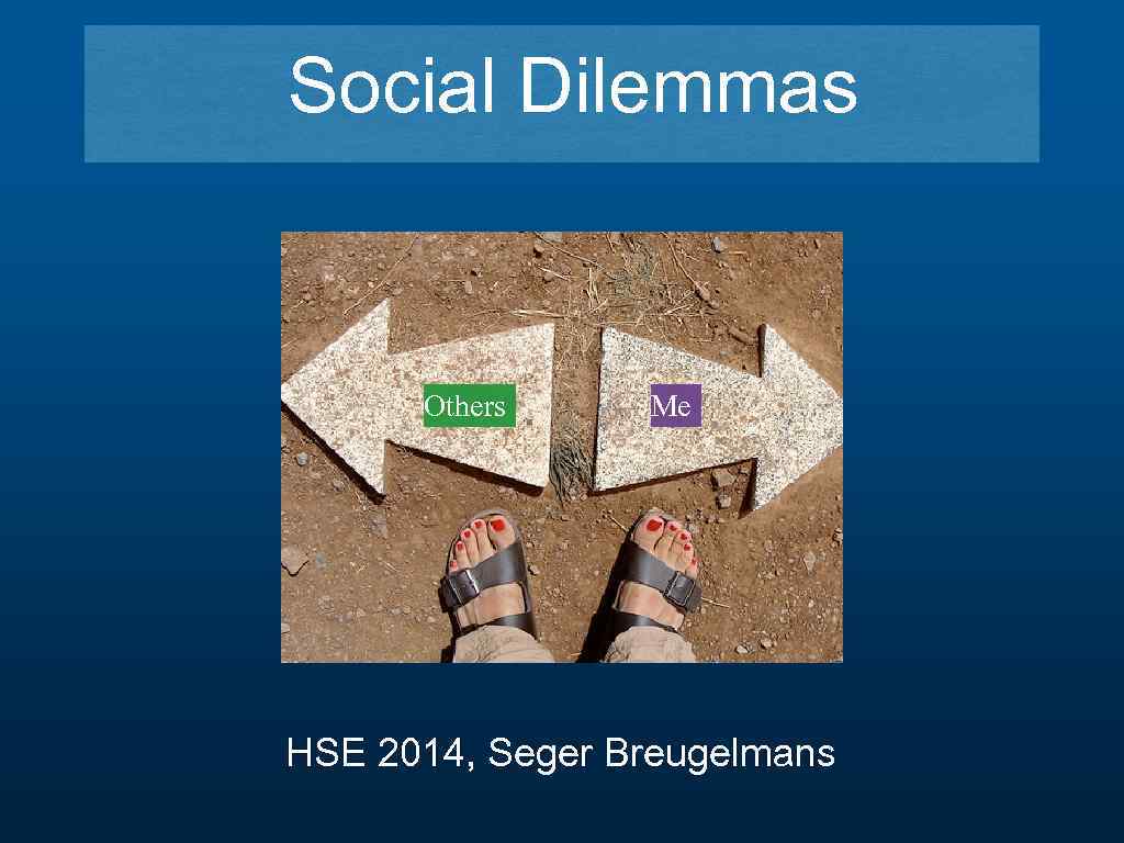 Social Dilemmas Others Me HSE 2014, Seger Breugelmans 