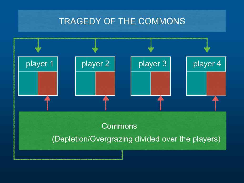 TRAGEDY OF THE COMMONS player 1 player 2 player 3 player 4 Commons (Depletion/Overgrazing