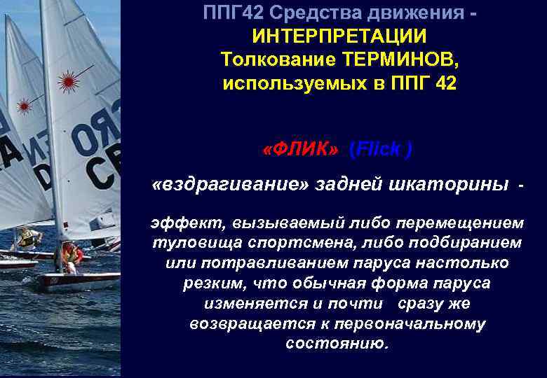 ППГ 42 Средства движения ИНТЕРПРЕТАЦИИ Толкование ТЕРМИНОВ, используемых в ППГ 42 «ФЛИК» (Flick )