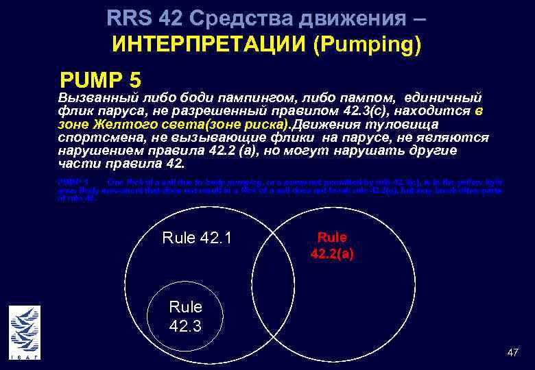 RRS 42 Средства движения – ИНТЕРПРЕТАЦИИ (Pumping) PUMP 5 Вызванный либо боди пампингом, либо